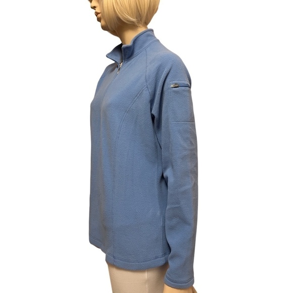L.L. Bean Fleece ¼ zip popover Sweater Jacket Pullover Coat Sky Blue - Picture 3 of 13